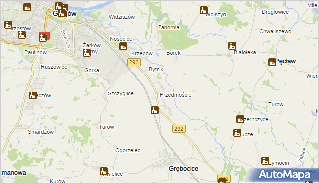 mapa Przedmoście gmina Głogów, Przedmoście gmina Głogów na mapie Targeo