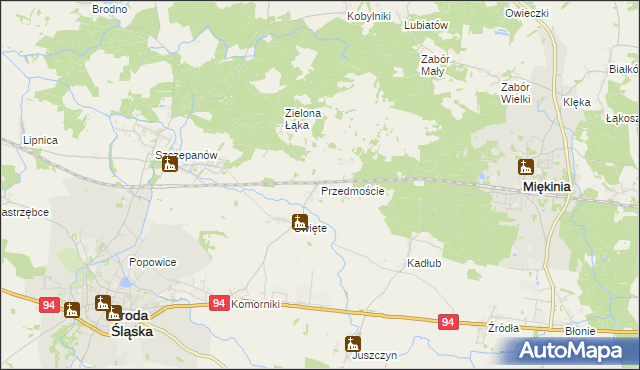 mapa Przedmoście gmina Środa Śląska, Przedmoście gmina Środa Śląska na mapie Targeo