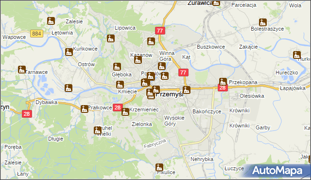 mapa Przemyśla, Przemyśl na mapie Targeo