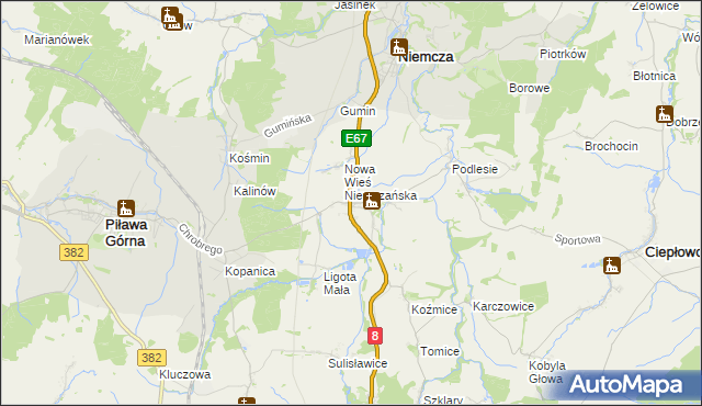 mapa Przerzeczyn-Zdrój, Przerzeczyn-Zdrój na mapie Targeo