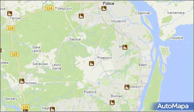 mapa Przęsocin, Przęsocin na mapie Targeo