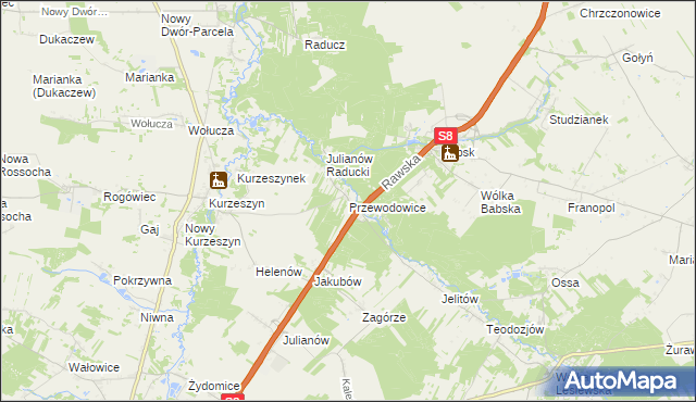 mapa Przewodowice, Przewodowice na mapie Targeo