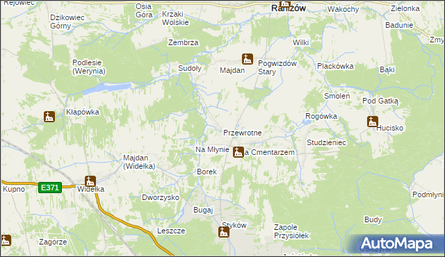 mapa Przewrotne, Przewrotne na mapie Targeo