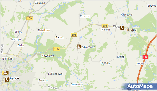 mapa Przybiernowo, Przybiernowo na mapie Targeo