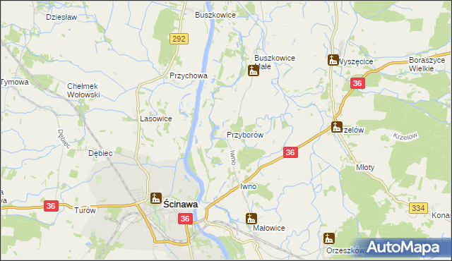 mapa Przyborów gmina Wińsko, Przyborów gmina Wińsko na mapie Targeo