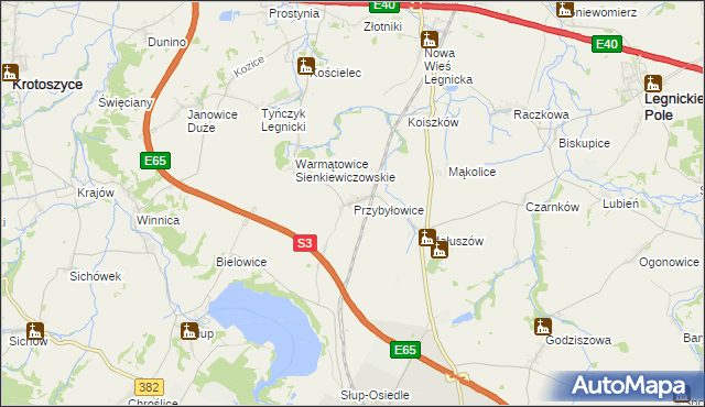 mapa Przybyłowice, Przybyłowice na mapie Targeo