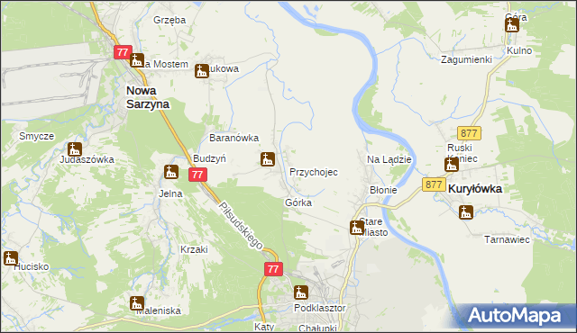 mapa Przychojec, Przychojec na mapie Targeo