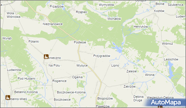 mapa Przygradów, Przygradów na mapie Targeo