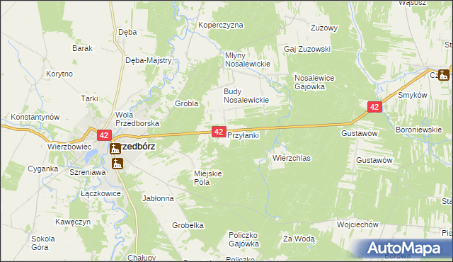 mapa Przyłanki, Przyłanki na mapie Targeo