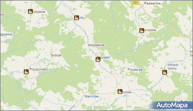 mapa Przylaski gmina Brzeźnica, Przylaski gmina Brzeźnica na mapie Targeo