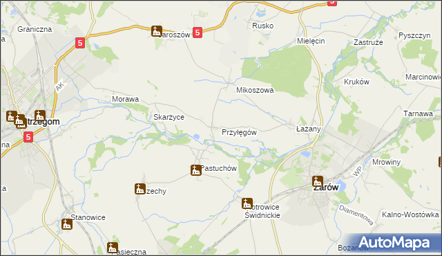 mapa Przyłęgów, Przyłęgów na mapie Targeo