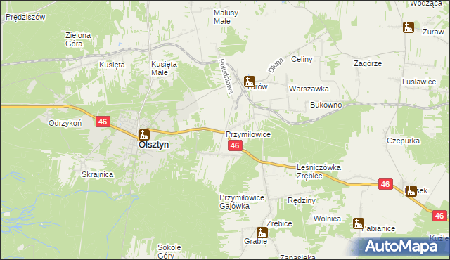 mapa Przymiłowice, Przymiłowice na mapie Targeo