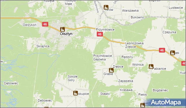mapa Przymiłowice Gajówka, Przymiłowice Gajówka na mapie Targeo
