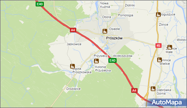 mapa Przysiecz, Przysiecz na mapie Targeo