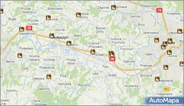 mapa Przysieki, Przysieki na mapie Targeo