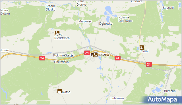 mapa Przytoczna, Przytoczna na mapie Targeo