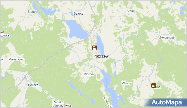 mapa Pszczew, Pszczew na mapie Targeo