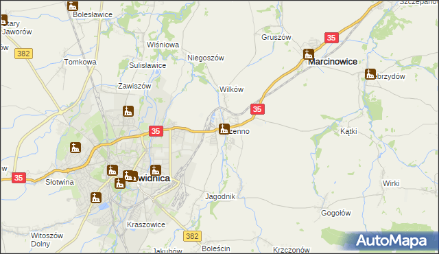 mapa Pszenno, Pszenno na mapie Targeo