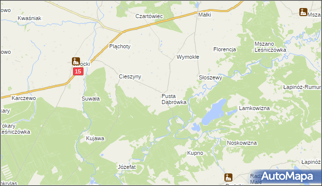 mapa Pusta Dąbrówka, Pusta Dąbrówka na mapie Targeo