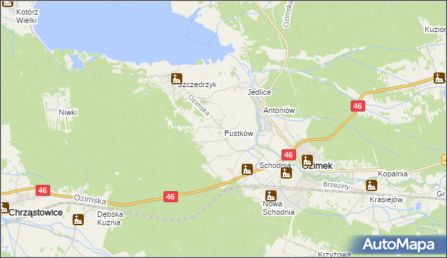 mapa Pustków gmina Ozimek, Pustków gmina Ozimek na mapie Targeo