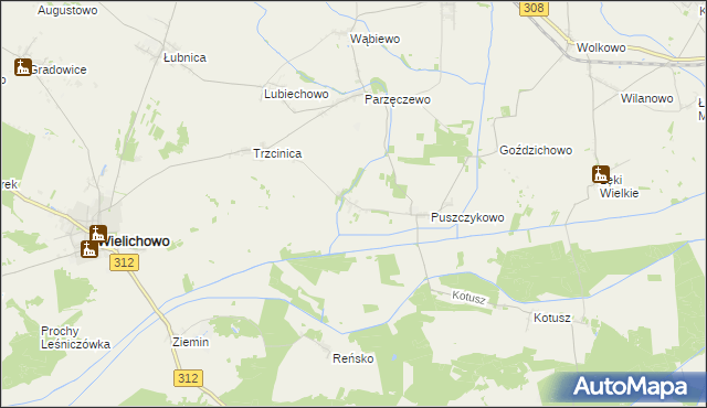 mapa Puszczykówiec, Puszczykówiec na mapie Targeo
