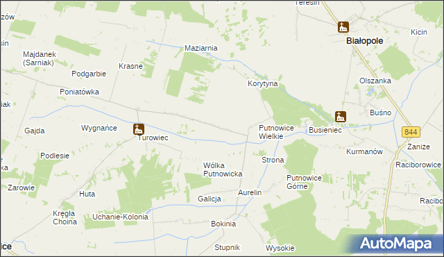 mapa Putnowice-Kolonia, Putnowice-Kolonia na mapie Targeo