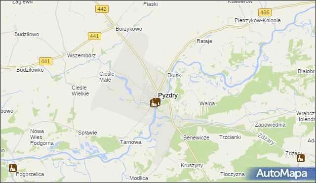 mapa Pyzdry, Pyzdry na mapie Targeo