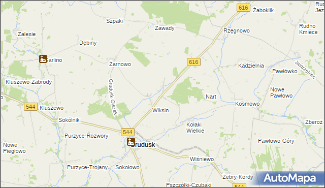 mapa Rąbież Gruduski, Rąbież Gruduski na mapie Targeo