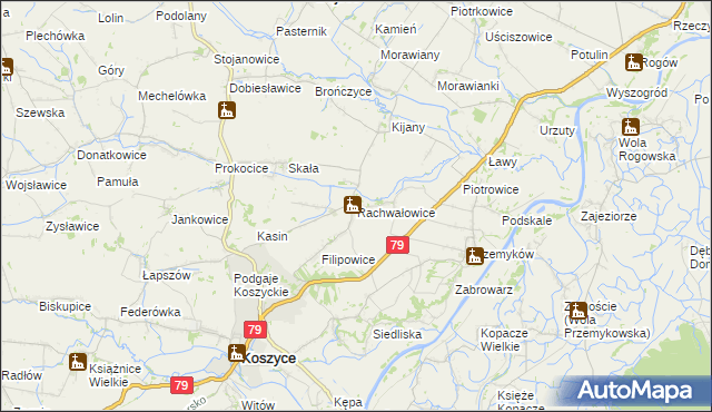 mapa Rachwałowice, Rachwałowice na mapie Targeo