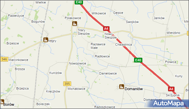 mapa Radłowice, Radłowice na mapie Targeo