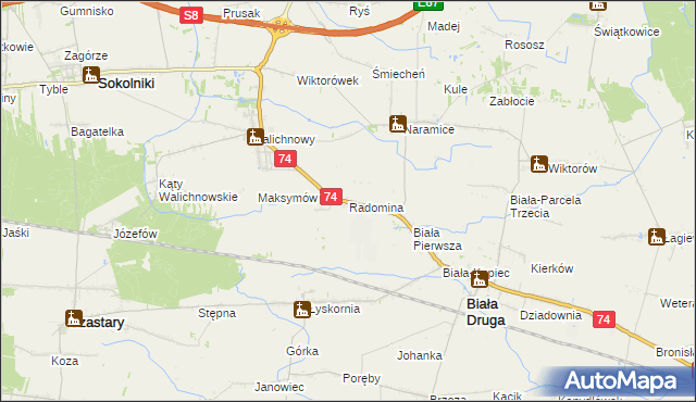 mapa Radomina, Radomina na mapie Targeo