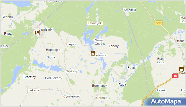 mapa Radomno, Radomno na mapie Targeo