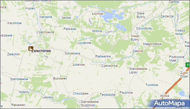mapa Radwanka, Radwanka na mapie Targeo