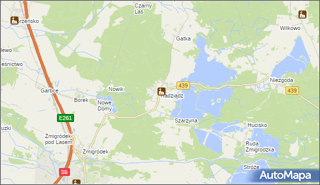 mapa Radziądz, Radziądz na mapie Targeo