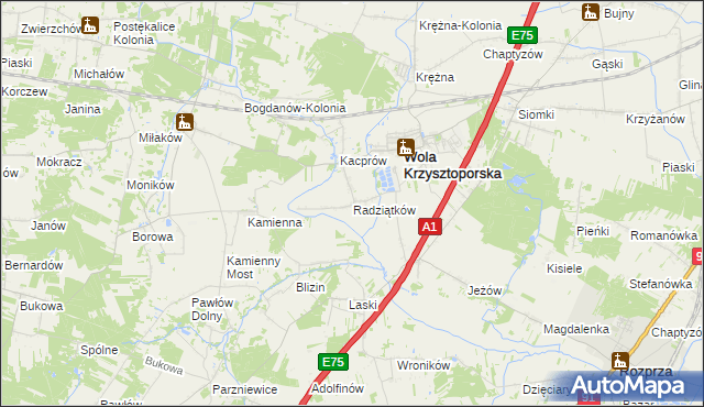 mapa Radziątków, Radziątków na mapie Targeo