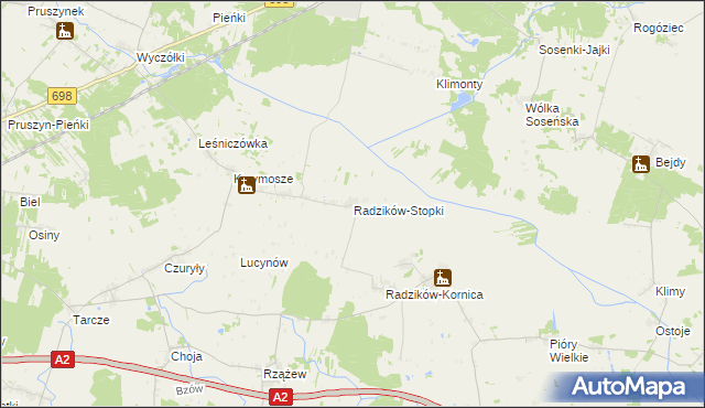 mapa Radzików-Stopki, Radzików-Stopki na mapie Targeo