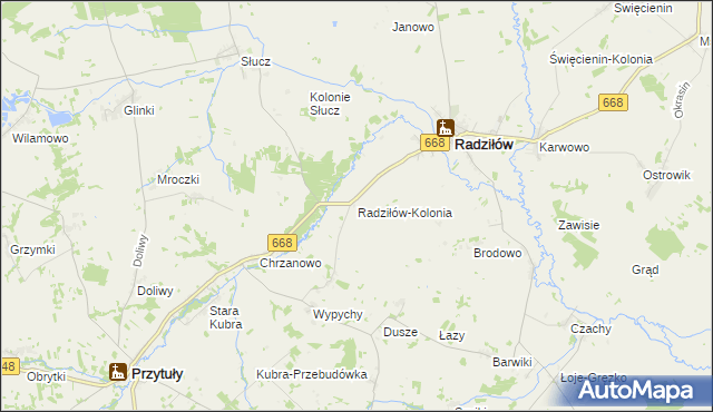 mapa Radziłów-Kolonia, Radziłów-Kolonia na mapie Targeo