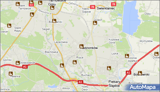 mapa Radzionków, Radzionków na mapie Targeo
