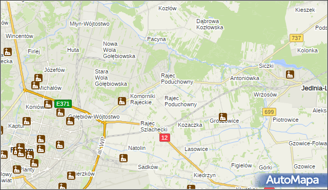 mapa Rajec Poduchowny, Rajec Poduchowny na mapie Targeo