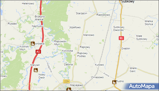 mapa Rajkowy, Rajkowy na mapie Targeo