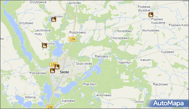 mapa Rakojady, Rakojady na mapie Targeo