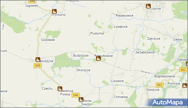 mapa Ramułtowice, Ramułtowice na mapie Targeo