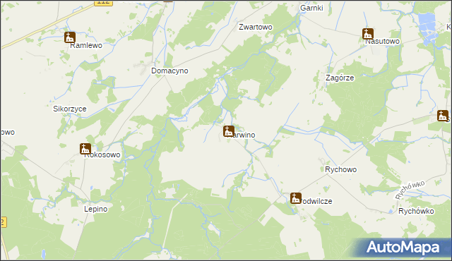 mapa Rarwino gmina Białogard, Rarwino gmina Białogard na mapie Targeo