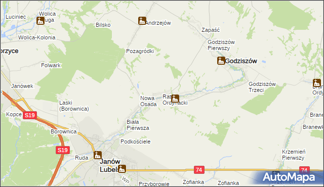 mapa Rataj Ordynacki, Rataj Ordynacki na mapie Targeo