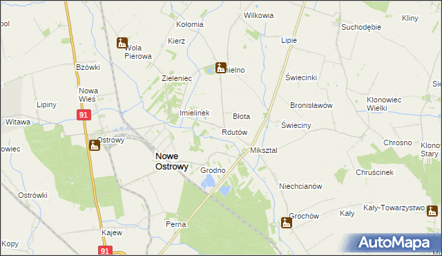 mapa Rdutów gmina Nowe Ostrowy, Rdutów gmina Nowe Ostrowy na mapie Targeo