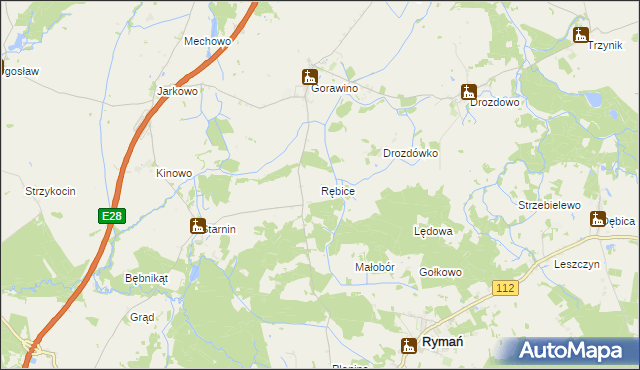 mapa Rębice, Rębice na mapie Targeo