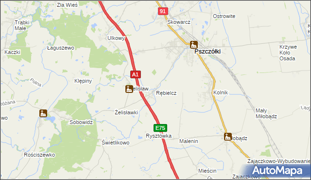 mapa Rębielcz, Rębielcz na mapie Targeo