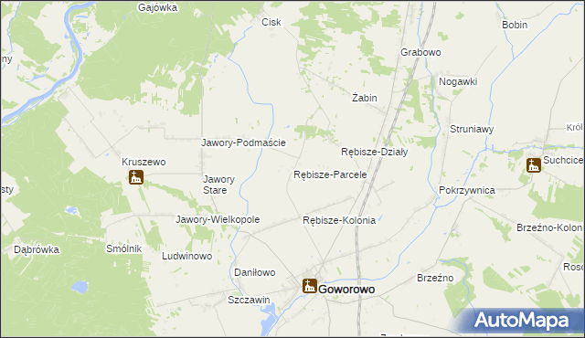 mapa Rębisze-Parcele, Rębisze-Parcele na mapie Targeo