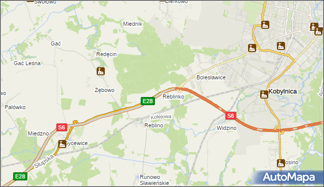 mapa Reblinko, Reblinko na mapie Targeo