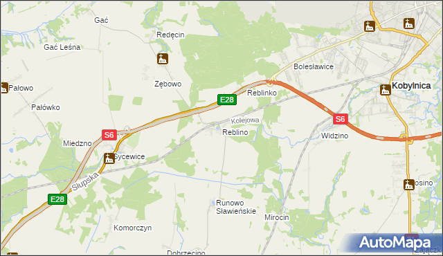 mapa Reblino, Reblino na mapie Targeo